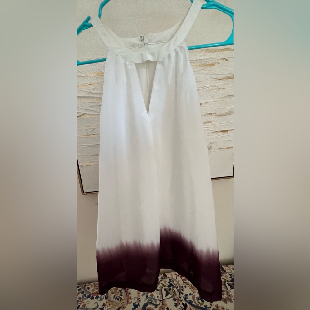 Size petite small Banana Republic white with purple ombré blouse